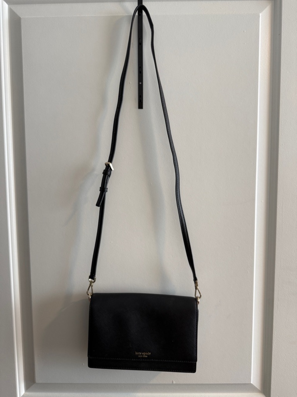 kate spade Black Leather Adjustable Strap Crossbody